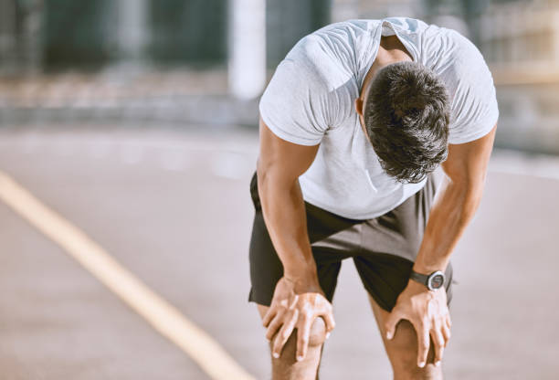 a man running on the road